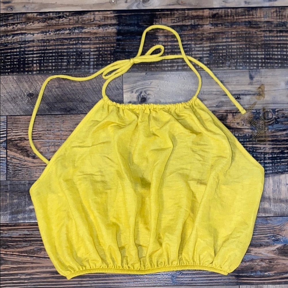 Zara mustard yellow Halter top size large